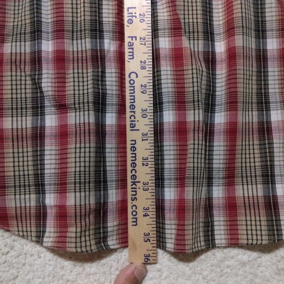 Ely Cattleman BIG MAN pearl snap shirt mens 3XL XXXL multicolor plaid short sl - Picture 7 of 8